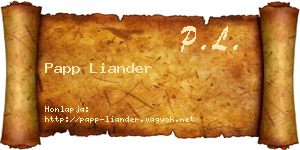 Papp Liander névjegykártya